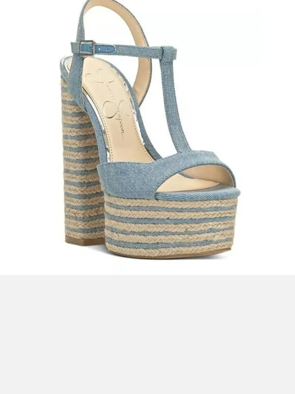 Jessica Simpson Denim Blue  Platform Sandals Size 9.5 Nwot